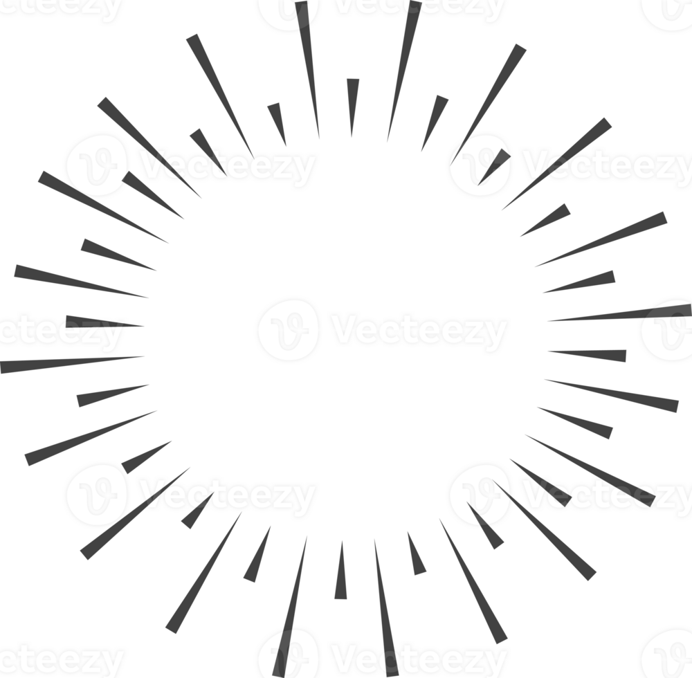 Sunburst black color flat style firework isolated png