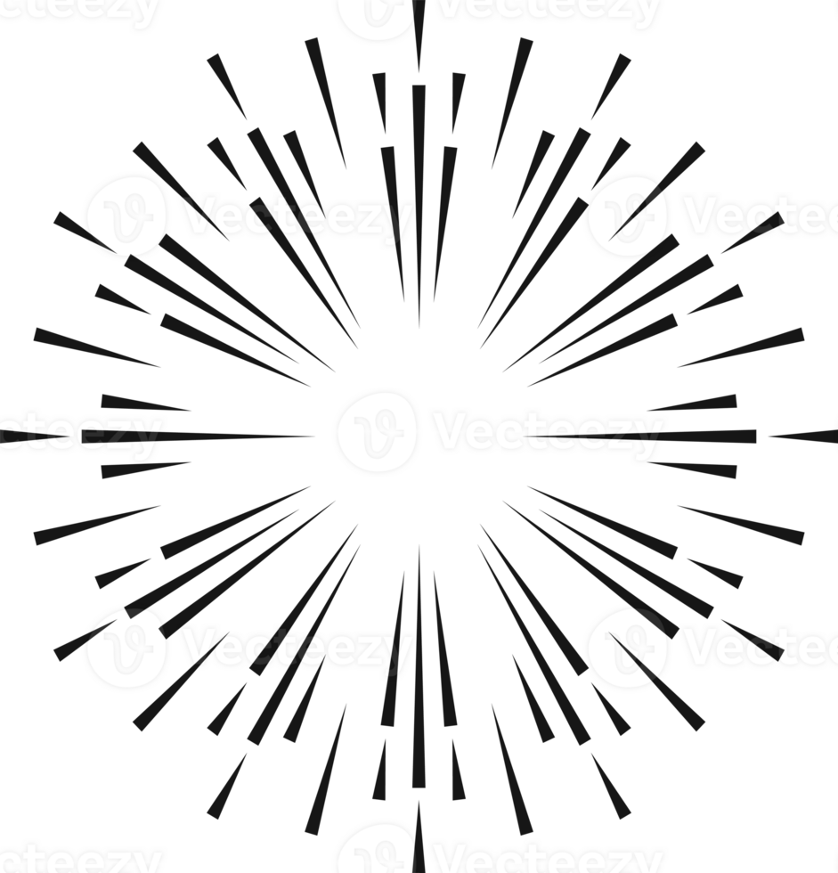 Sunburst black color fill flat style firework png