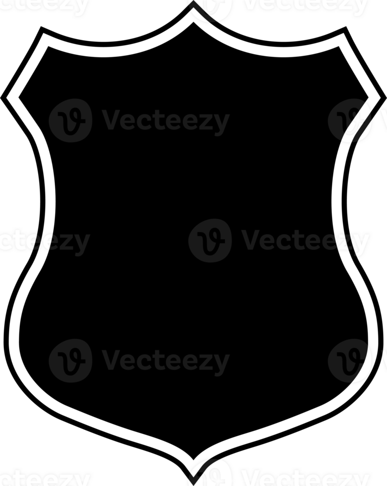Shield symbol black color flat style 6 png
