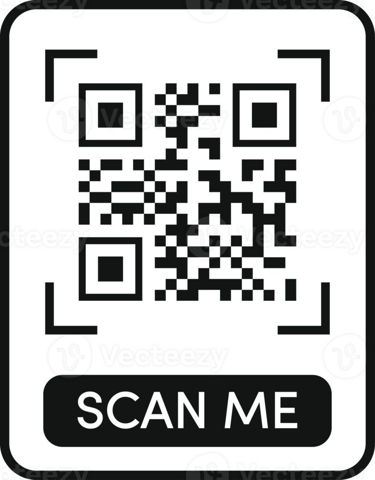 Qr code frame black color for shop png