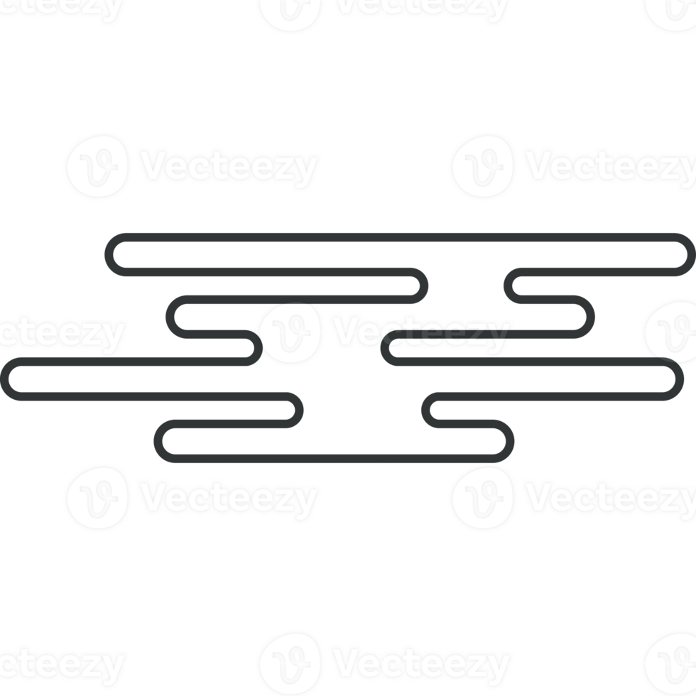 Chinese cloud outine style black color png