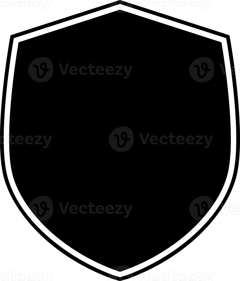 Shield symbol black color flat style isolated 4 png