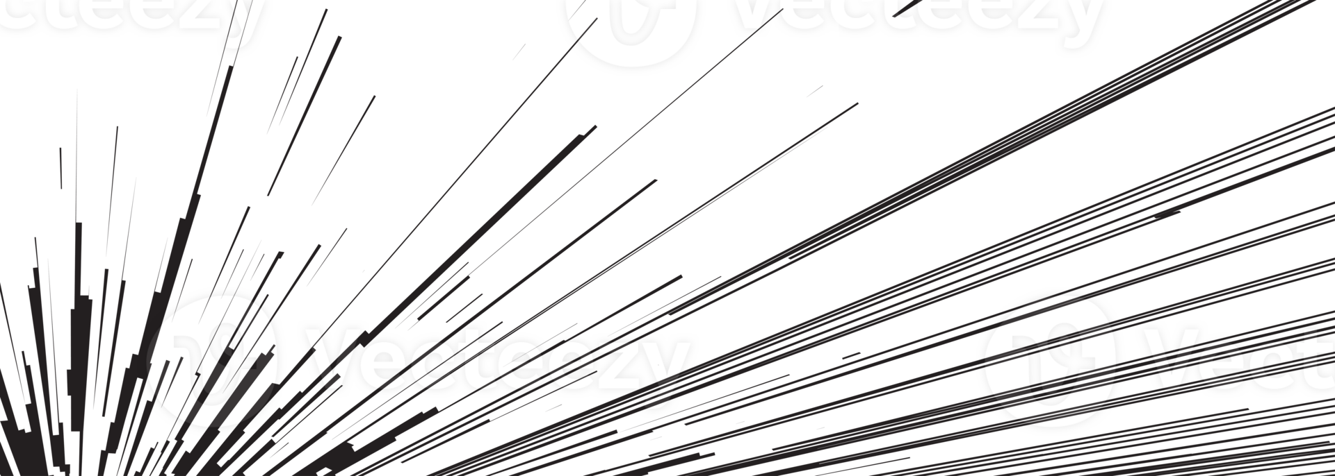 Comic book speed lines black color stripe flat png