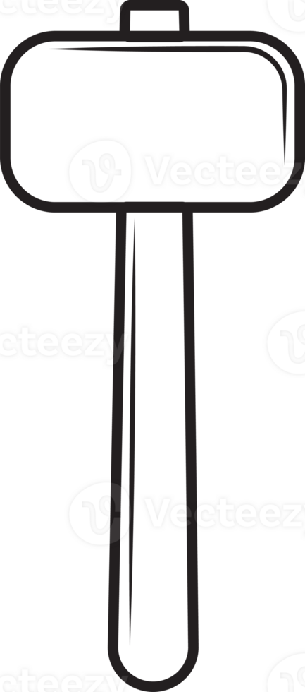 Hammer icon outline style black color png
