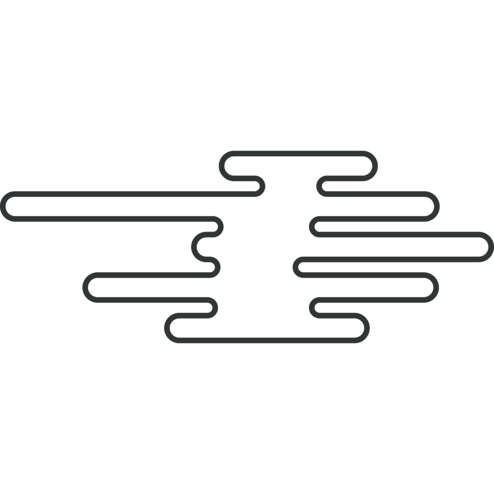 Chinese cloud line style black color isolated png