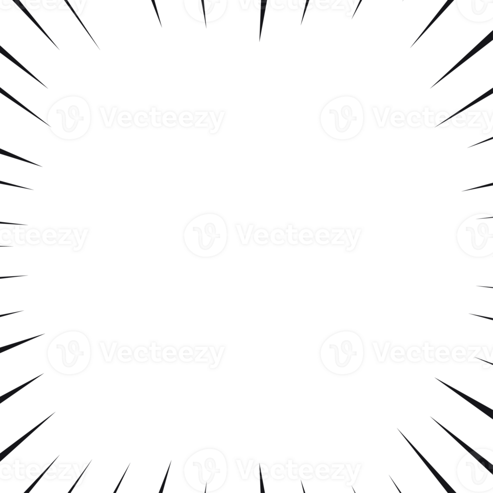 Comic book speed lines stripe and radial effect style isolated png
