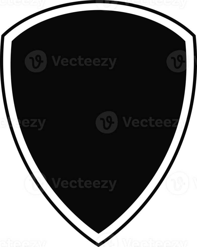 Shield symbol black color flat isolated png