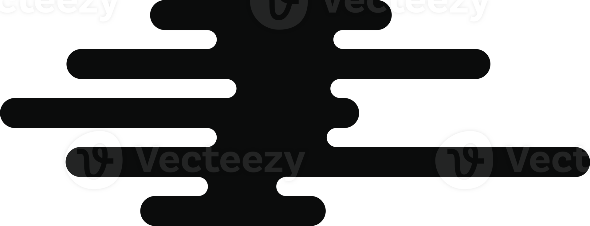 Chinese cloud line style black fill color isolated png