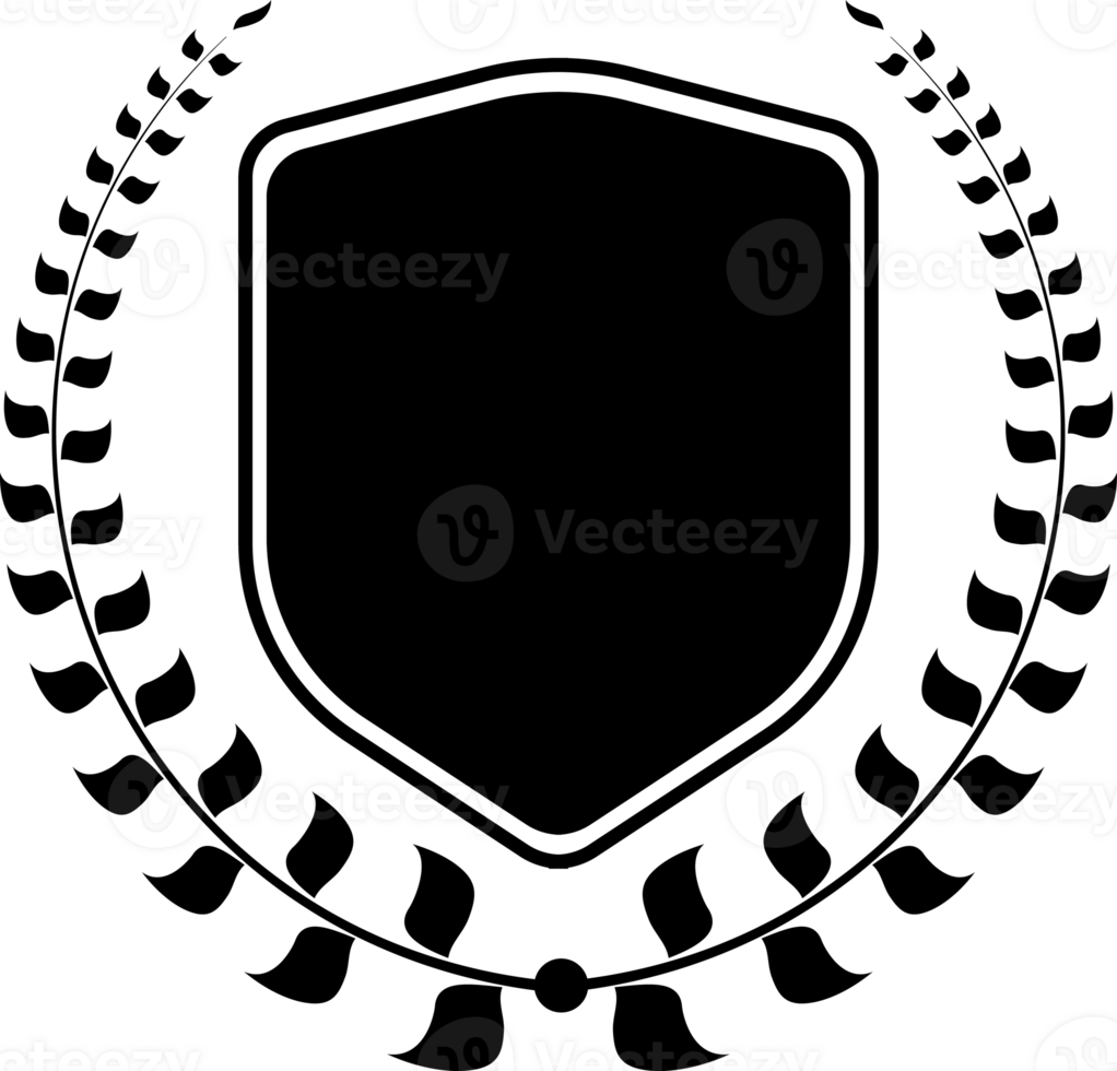Shield symbol black flat style isolated png