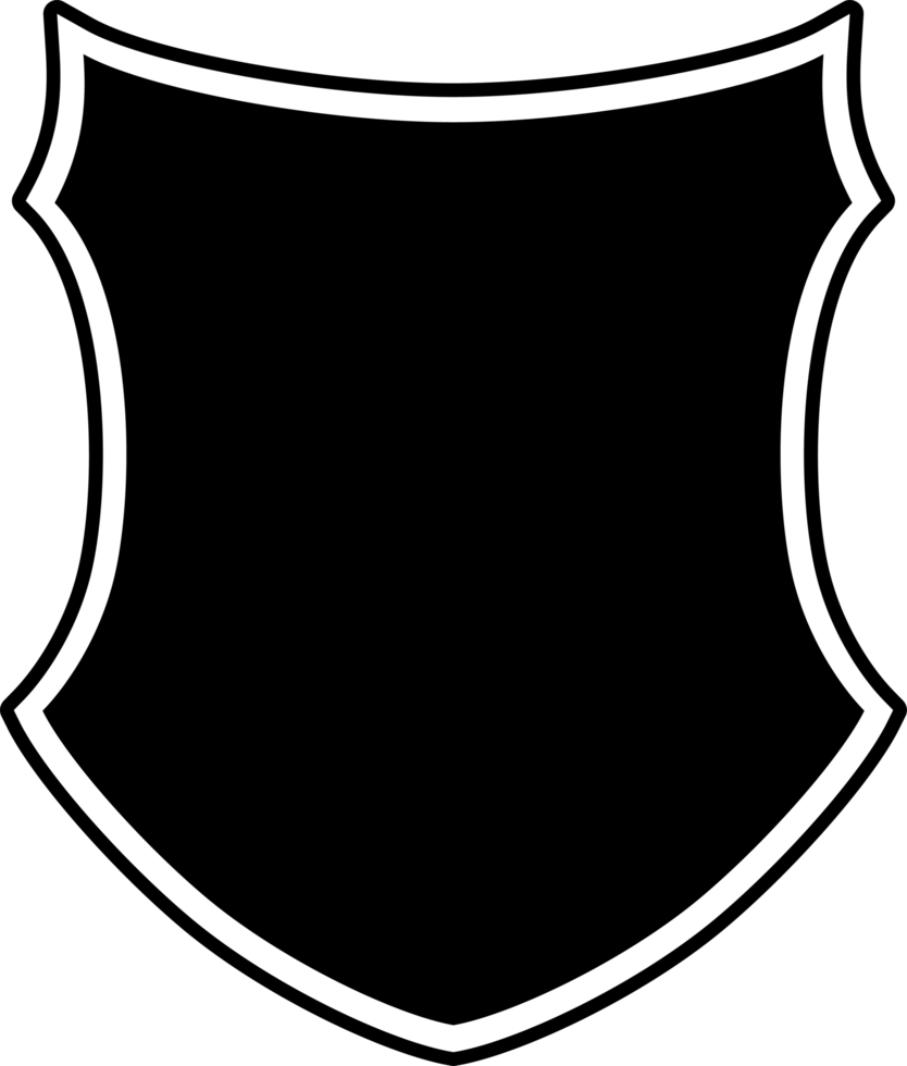 Shield symbol black color flat style isolated png