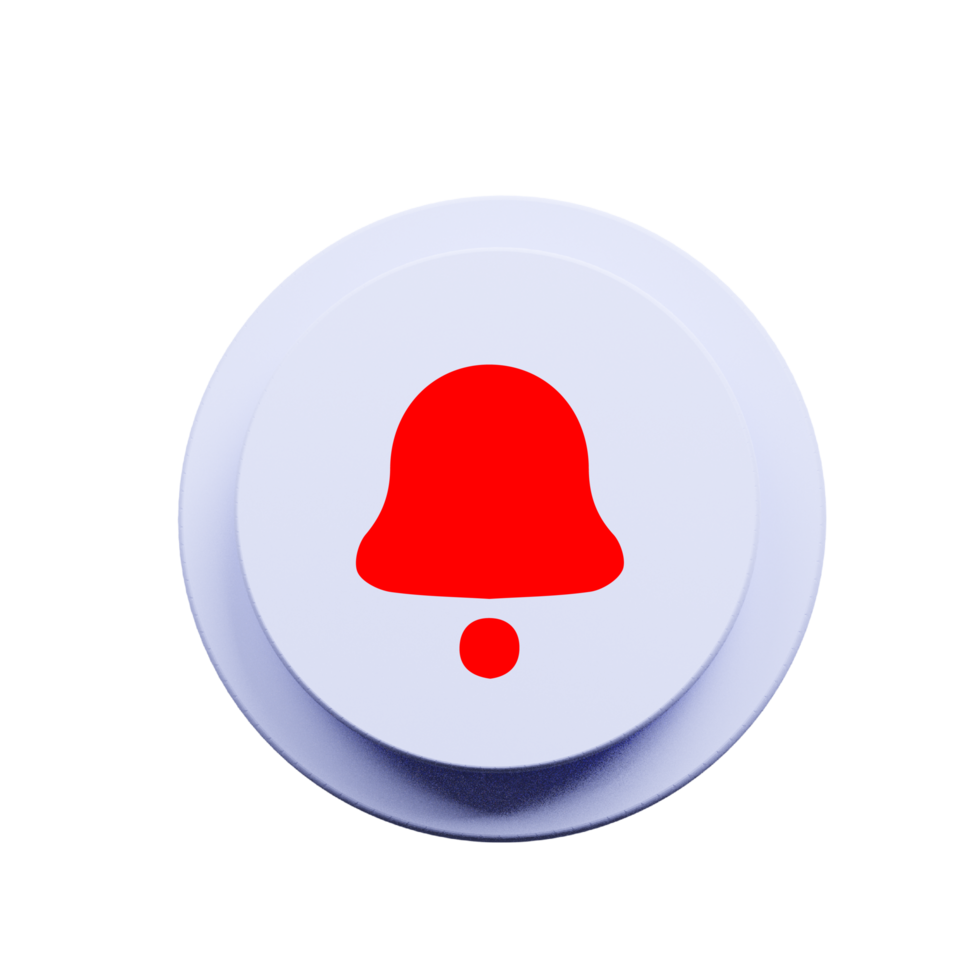 Red bell icon on a white circle png