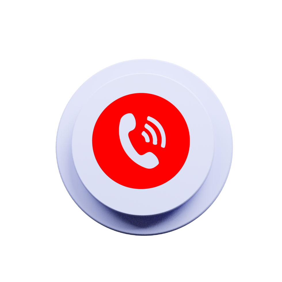 Phone icon red on a shape png