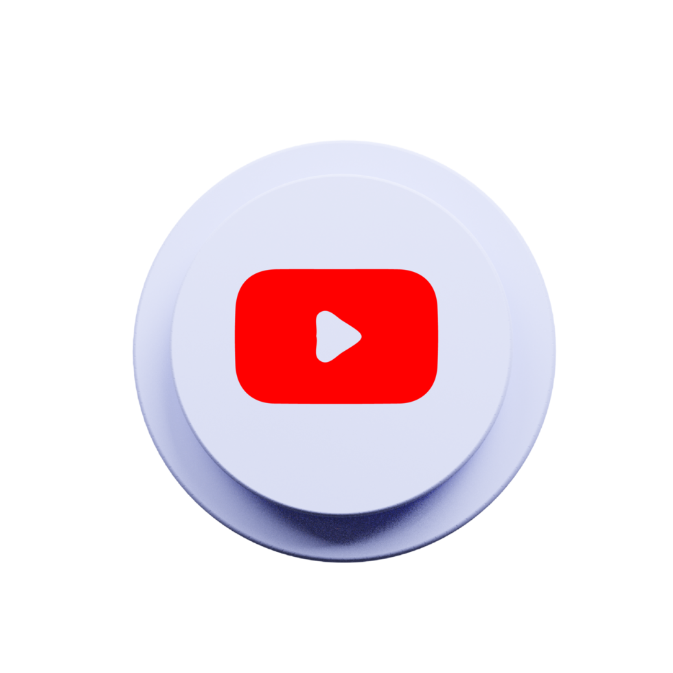 Youtube logo red on a button png