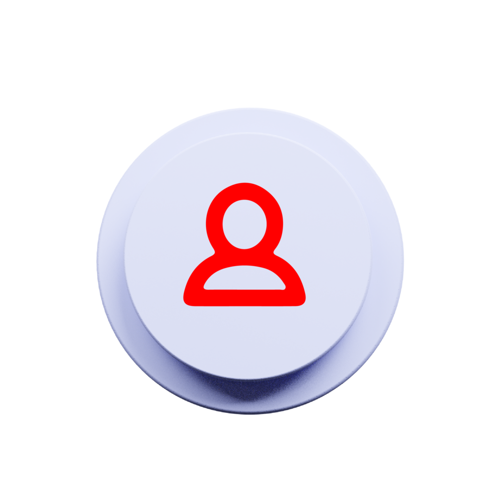 Red person icon on a white button png