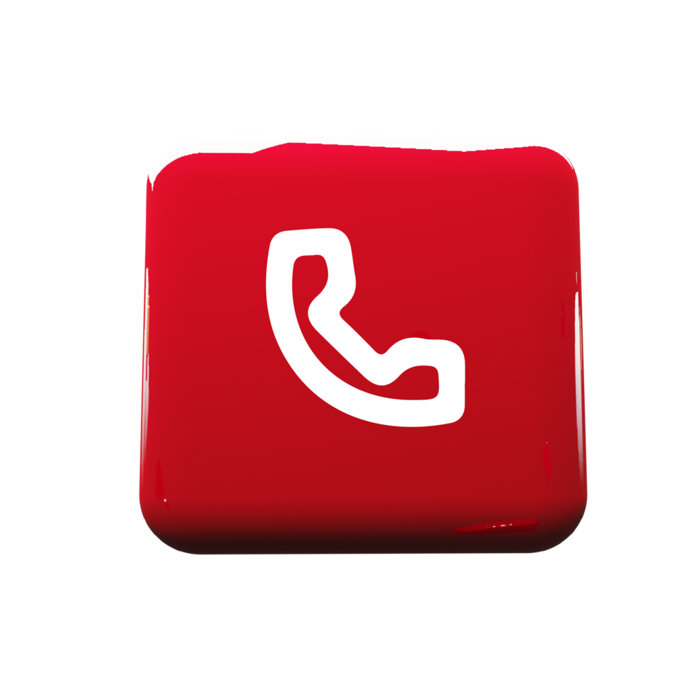 Phone icon white with a red square png