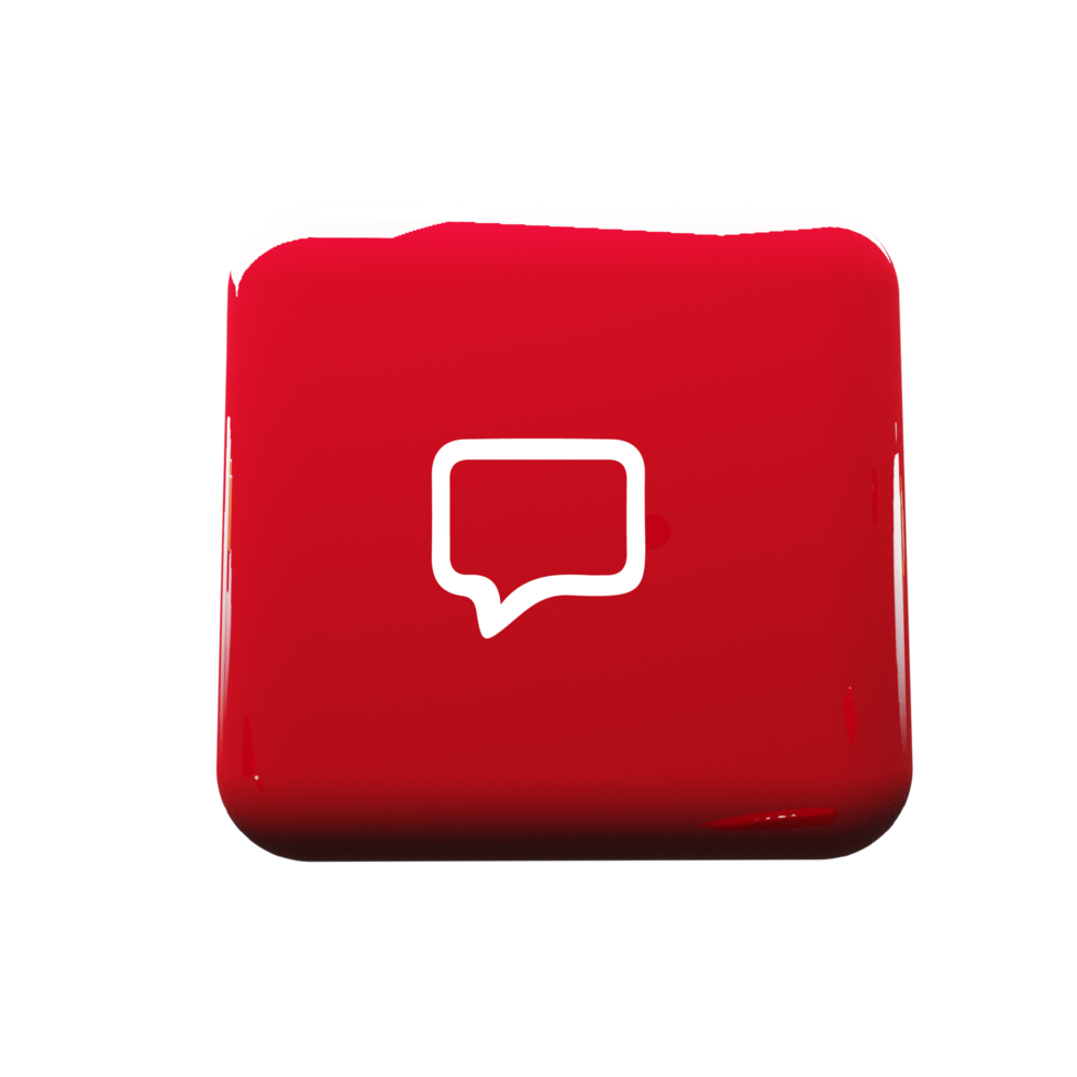 Chat icon on red square button png