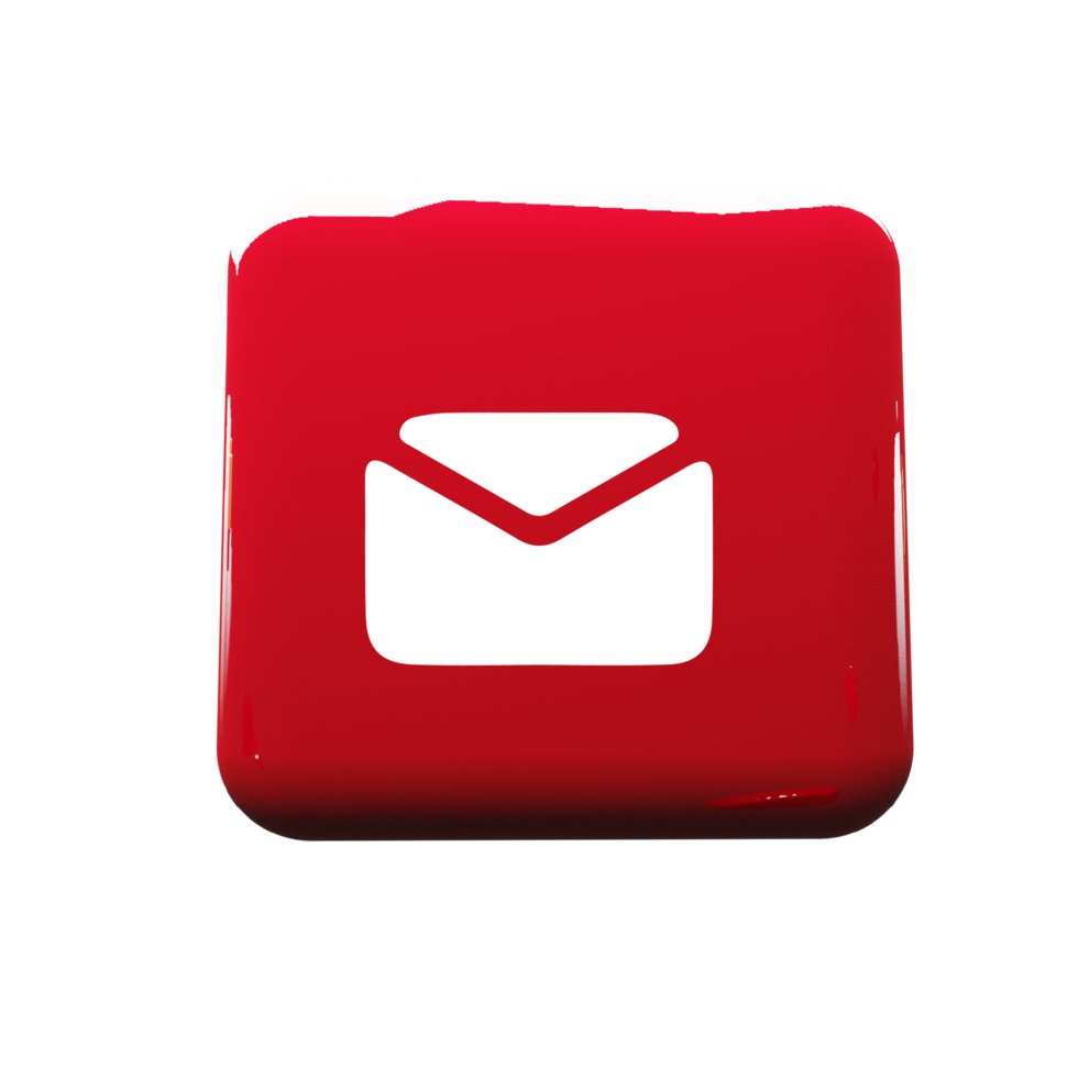 Email icon on a red square button png