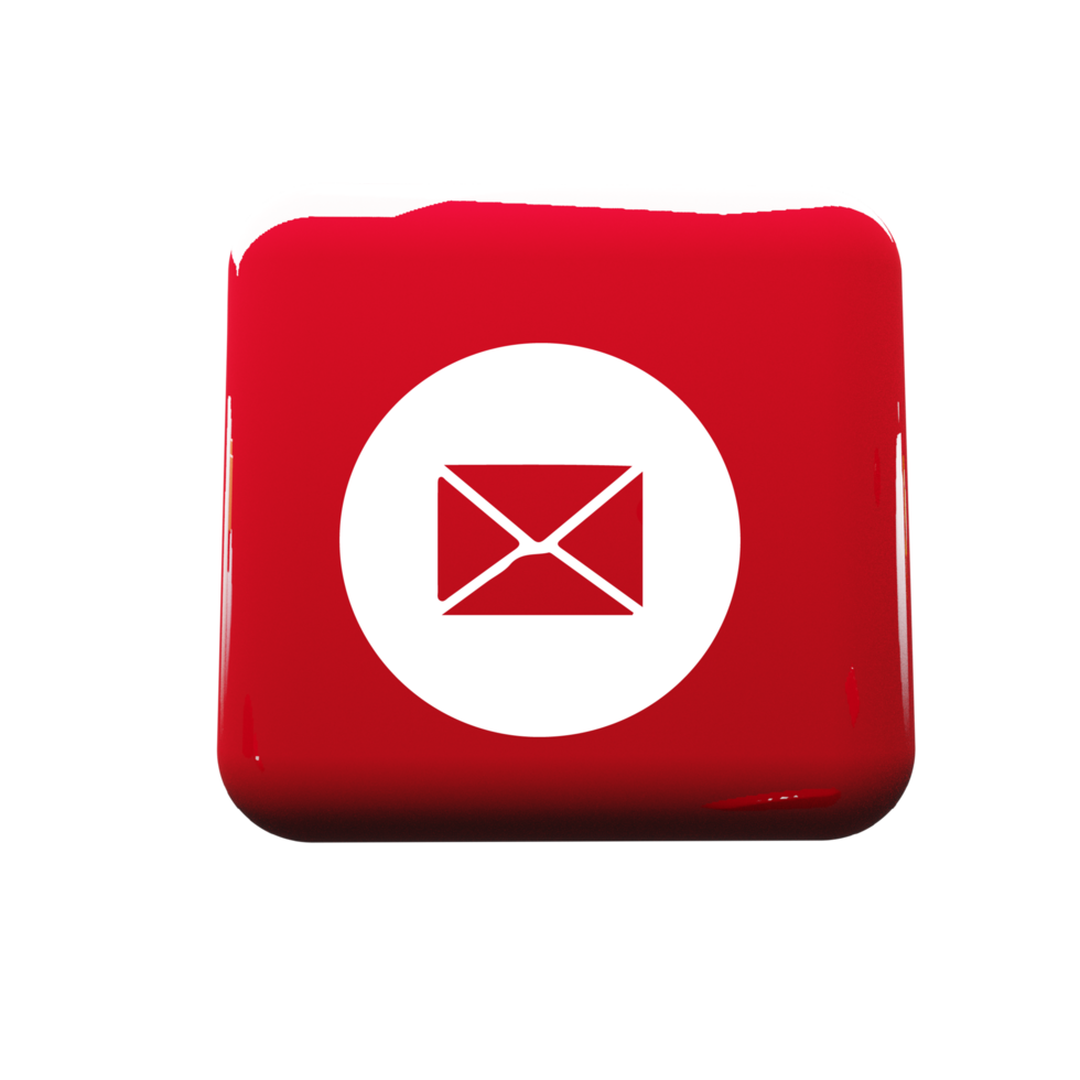 Envelope icon on a red shape png