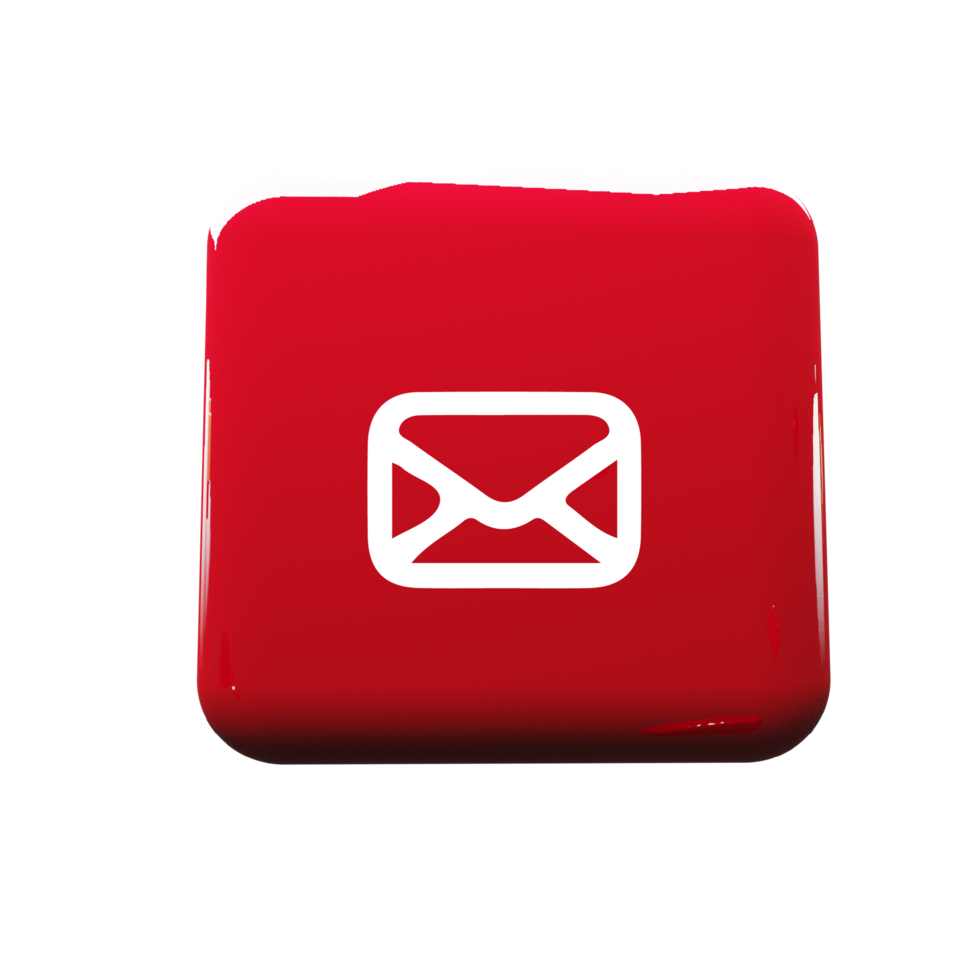 Email icon on red square button png