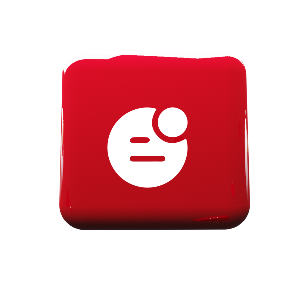 Red square button with a white circle on it png
