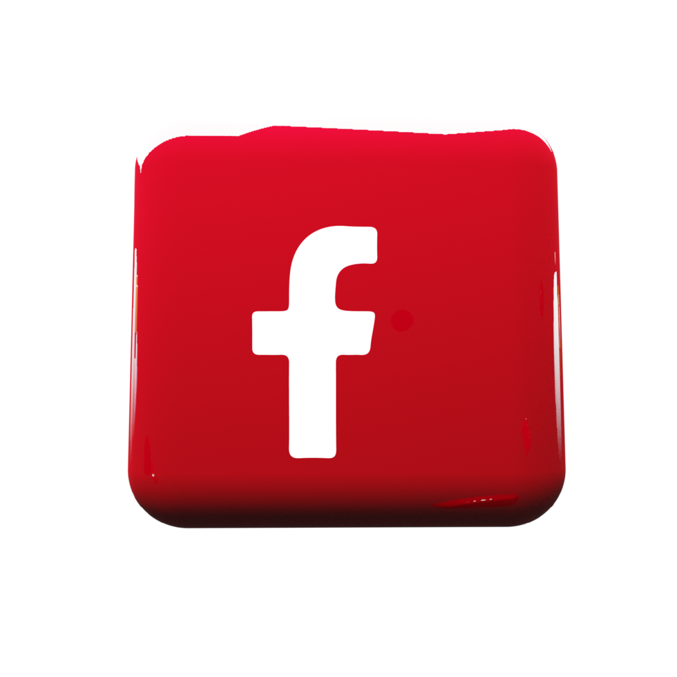 Facebook logo on a red shape png