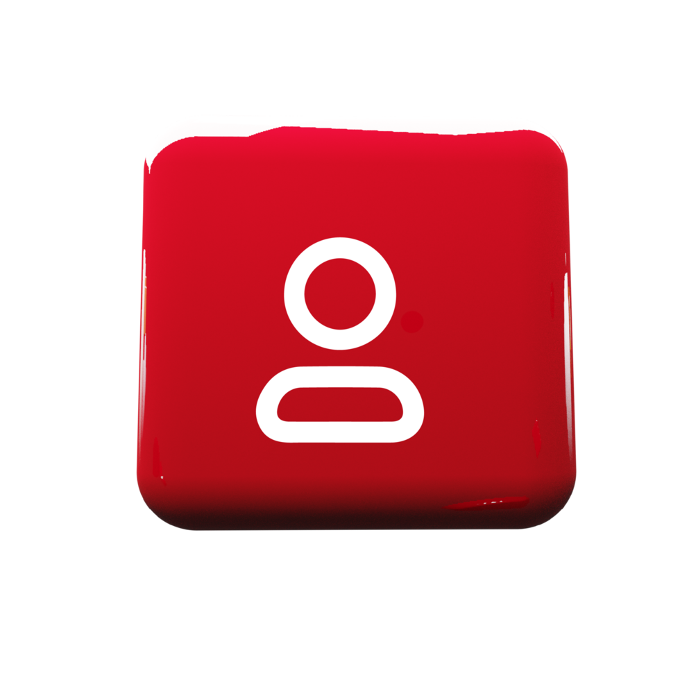 User person icon on red shape png