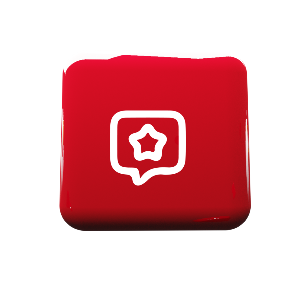 Chat star icon on red button png