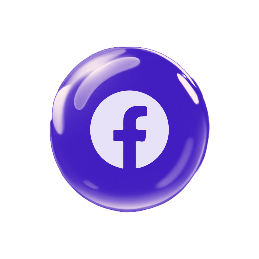 Facebook logo in a purple bubble png