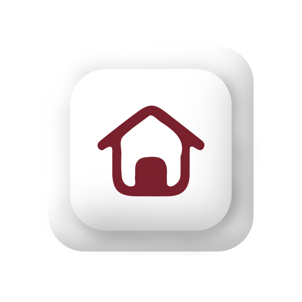 White button with a red house icon png