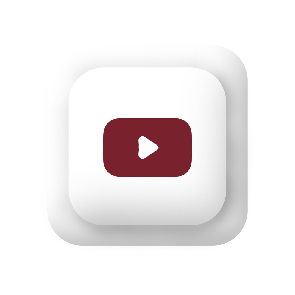 Youtube icon on a white shape png