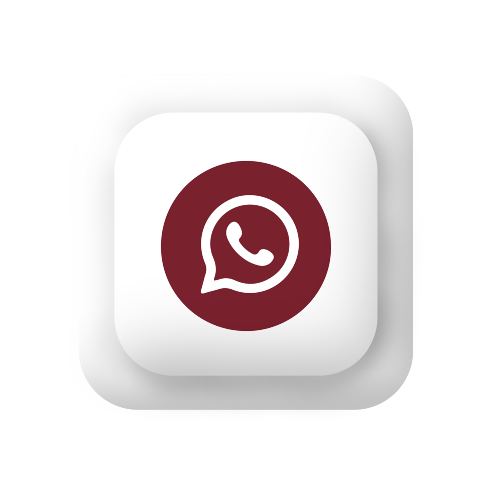 Whatsapp icon with a red and white button png