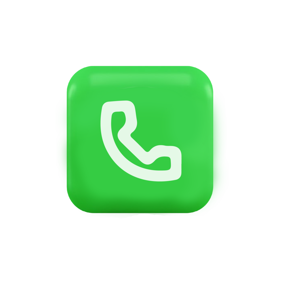 Phone icon on green shape png