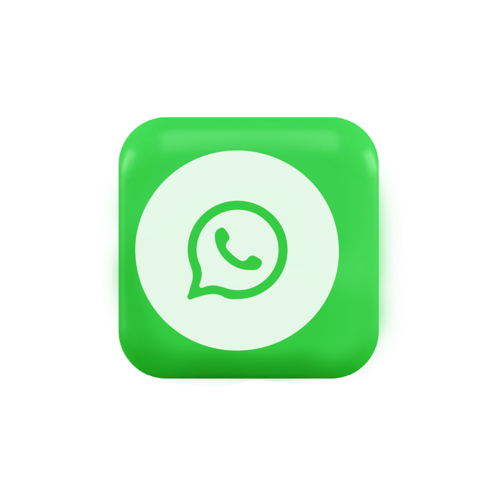 Whatsapp logo icon on green button png