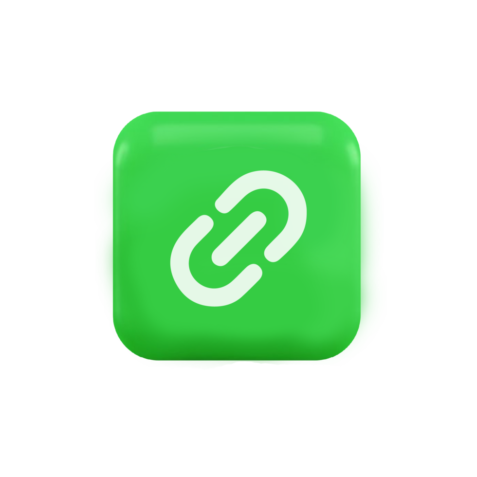 A green link icon on a black background png