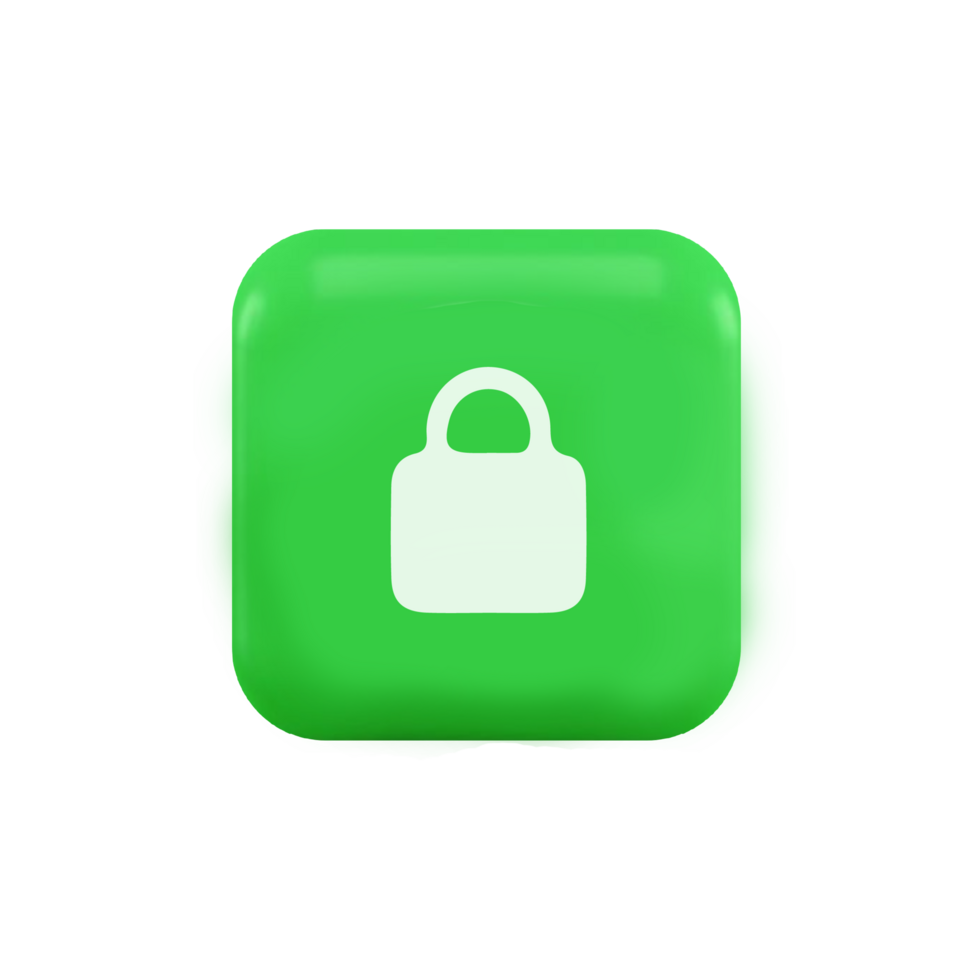 A green square button with a lock icon png