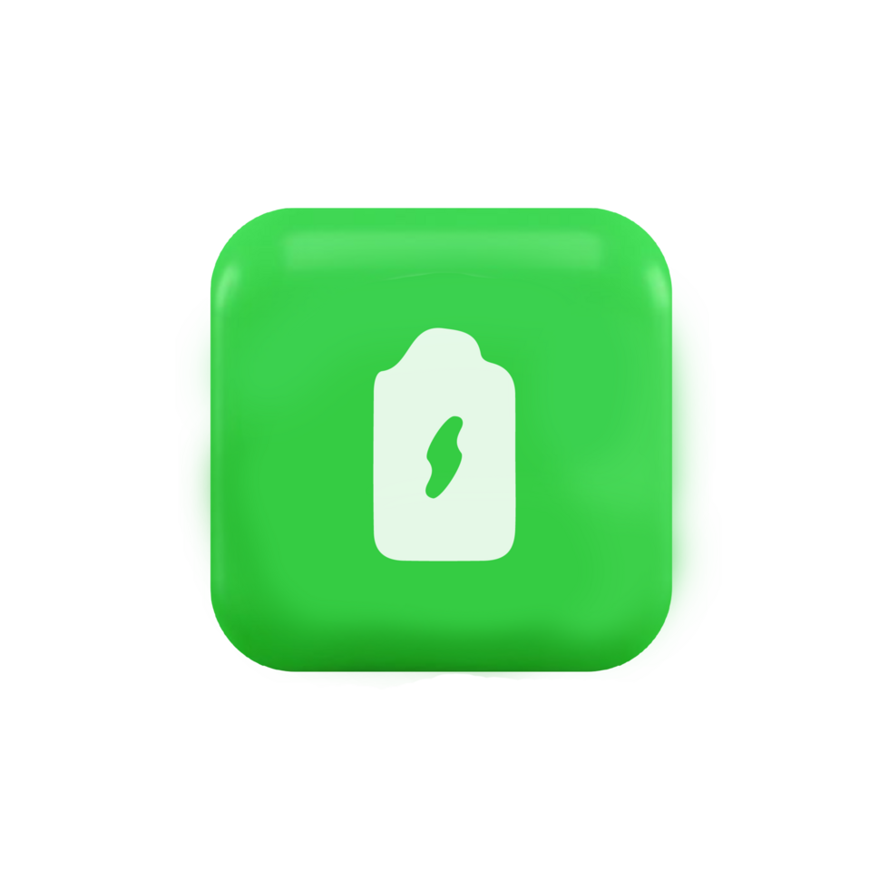 A green button with a lightning bolt on it png