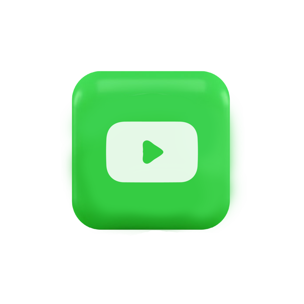 Youtube logo on green button png