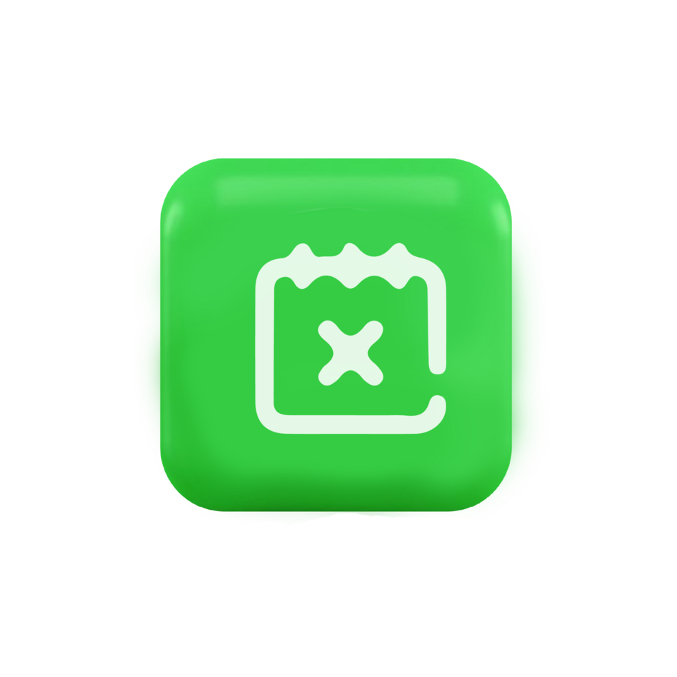 A green button with an x on it png