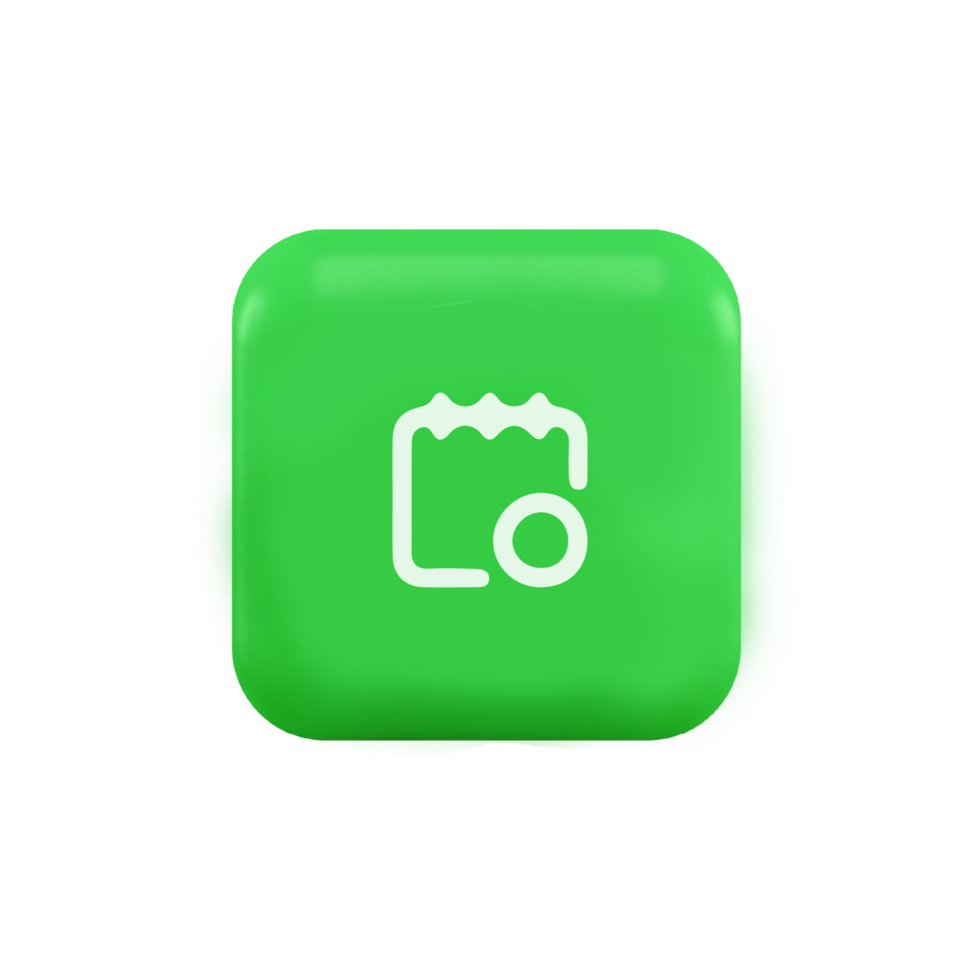 A green button with a white image on it png