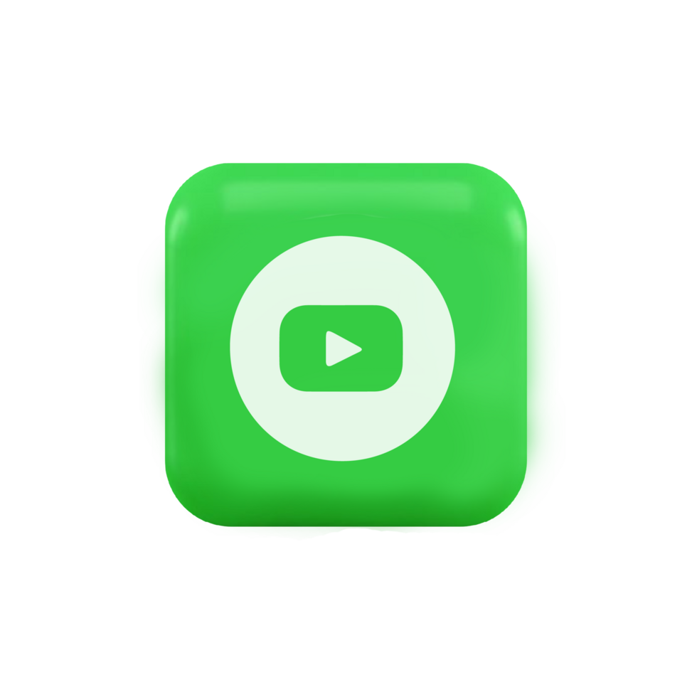 Youtube player icon in green shape png