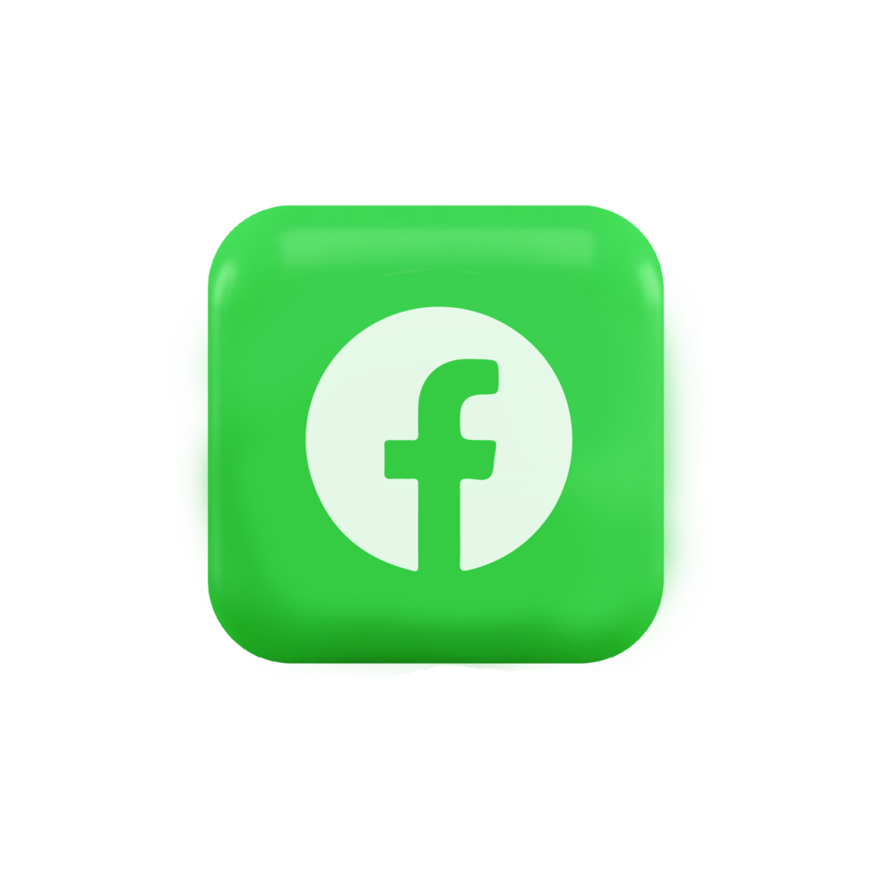 A green facebook logo on a black background png