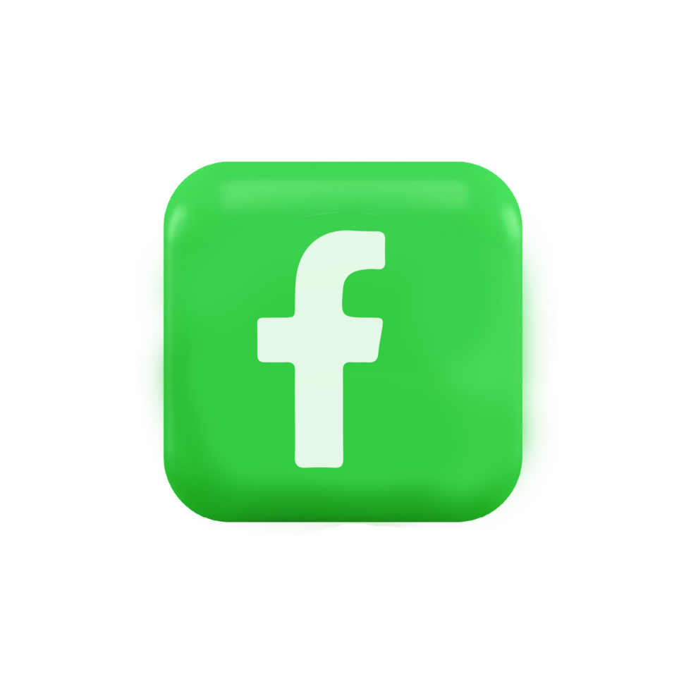 Facebook logo in a green button png