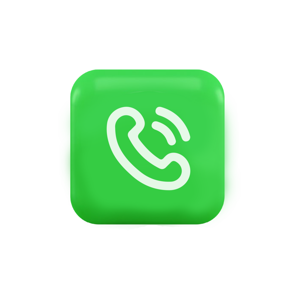 Phone icon on green square png