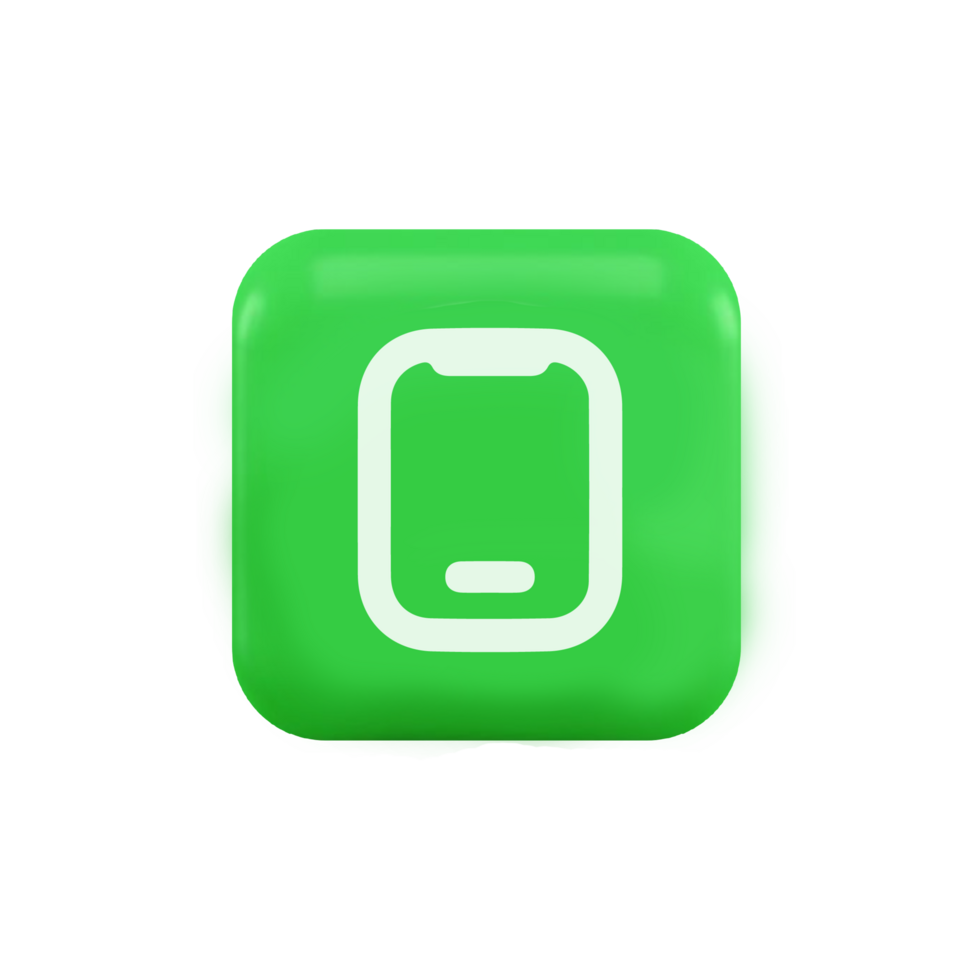 Smartphone icon on green shape png