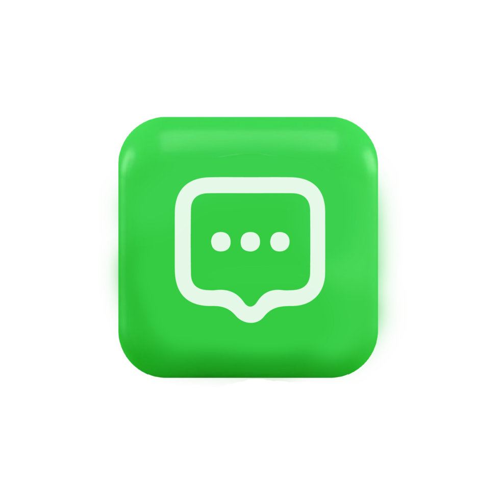 Chat bubble icon on a green square png