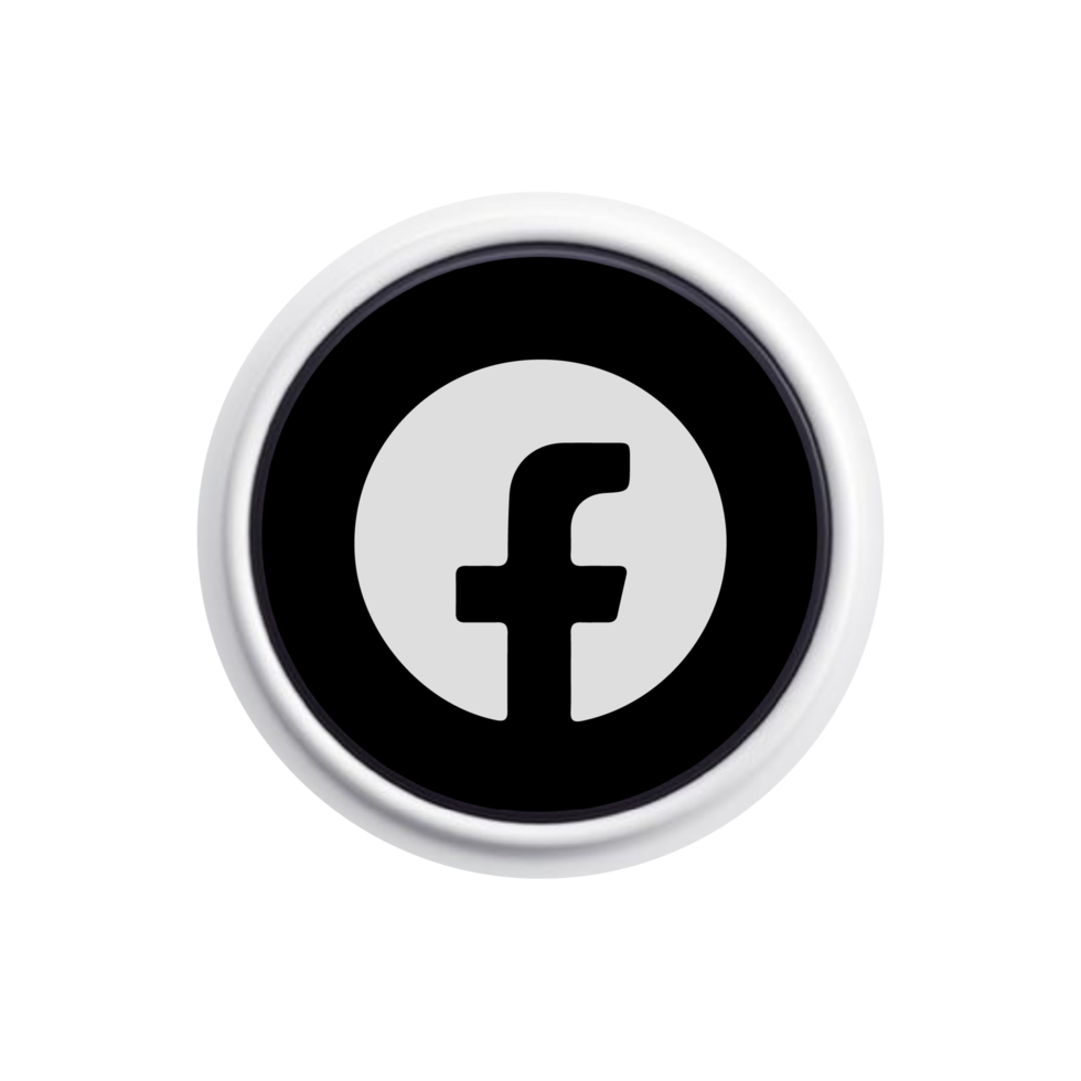 Facebook logo on black shape png