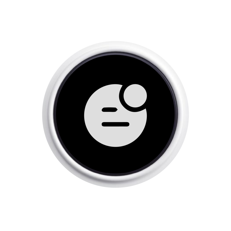 Black and white chat button with a white circle png