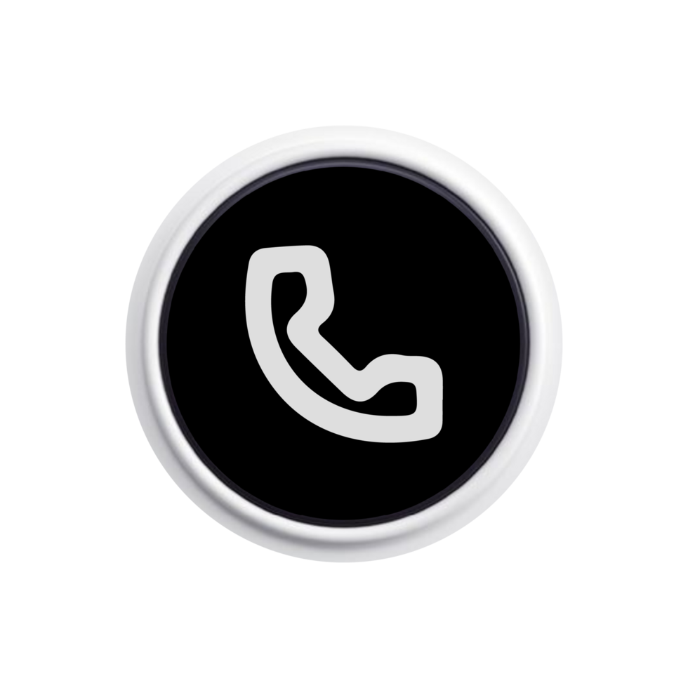 Phone icon on black shape png