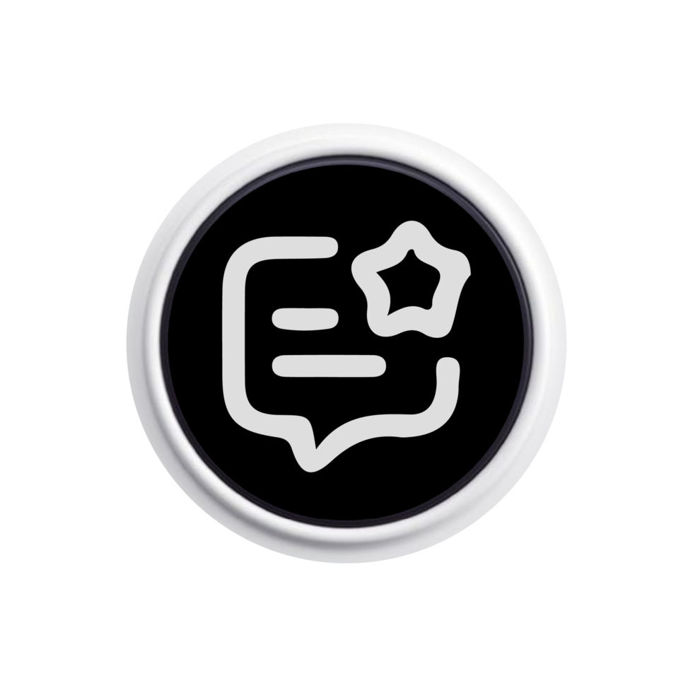 A black and white icon with a star on it png
