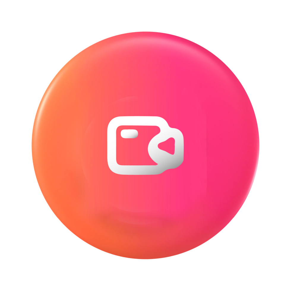 Camera icon on pink and orange button png